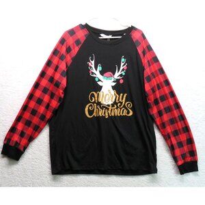 PatPat T Shirt Mens Size Extra Large Merry Christmas Ragland Buffalo Plaid‎ New
